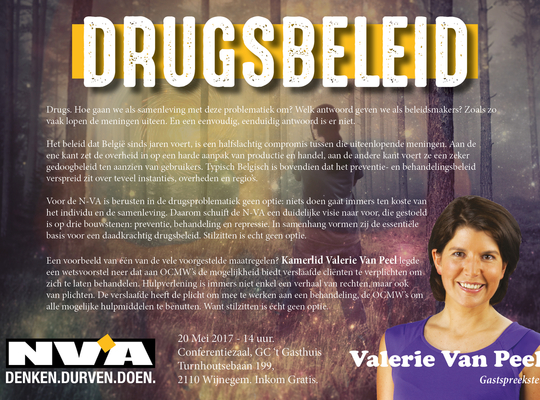 Affiche Drugsbeleid door Valerie Van Peel 2017 N-VA Wijnegem