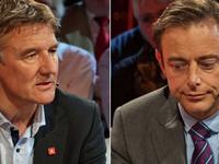 Patrick Janssens (SP.A) en Bart De Wever (N-VA) © Belga